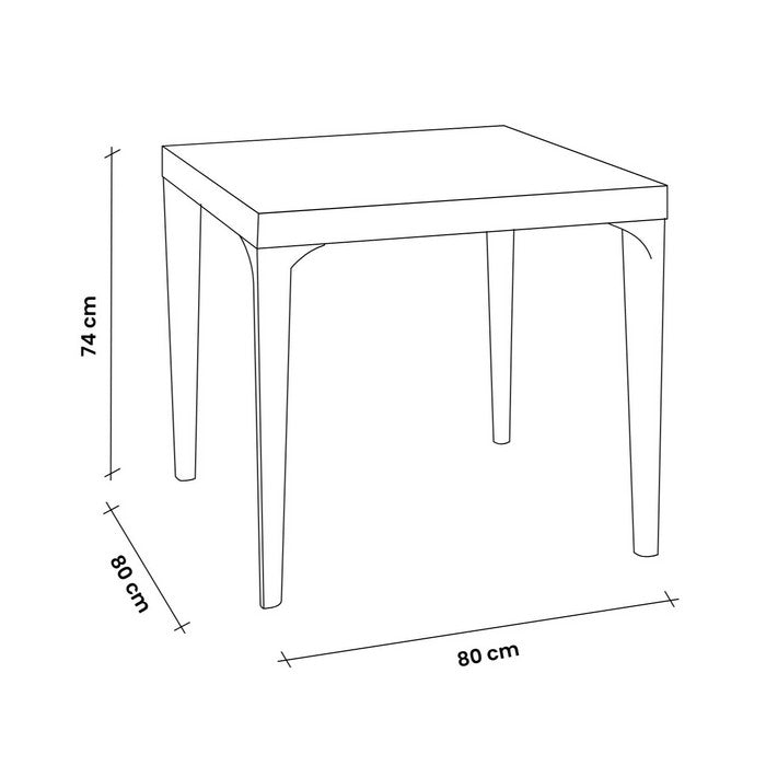 Tavolo da giardino 80x80 in polipropilene con piano decorato - Malmo