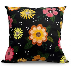 Cuscino in cotone con stampa fiori 45x45 cm