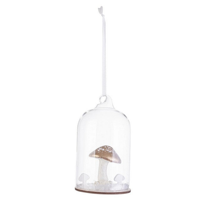 Pendaglio natalizio fungo bianco e oro - Cloche