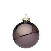 Palla di Natale in vetro grigio pepe lucido