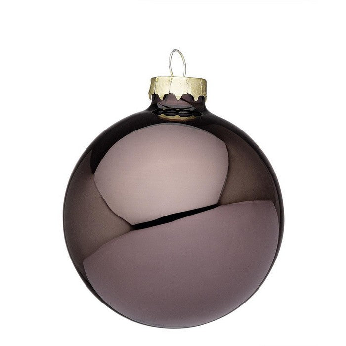 Palla di Natale in vetro grigio pepe lucido