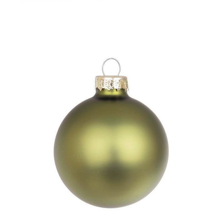 Palla di Natale in vetro verde mirto opaco