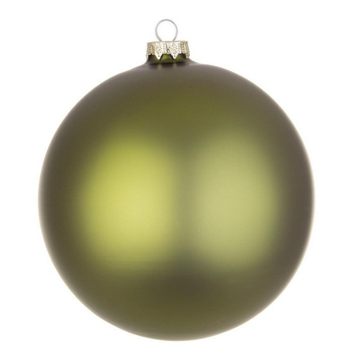 Palla di Natale in vetro verde mirto opaco