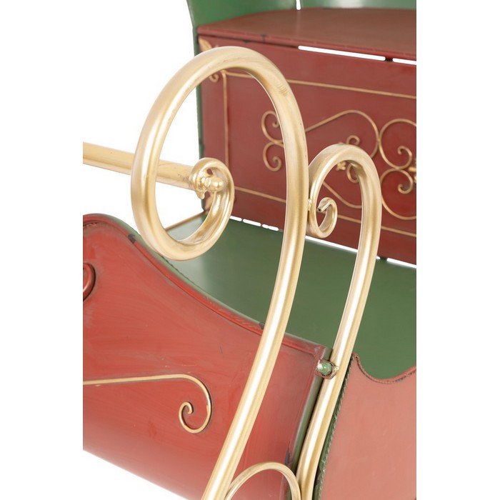 Slitta di Babbo Natale scenografica a dimensione reale, in metallo - Dasher