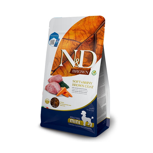 N&D Brown Dog Agnello, spirulina e carote Adult Mini - FARMINA - 64826466828666