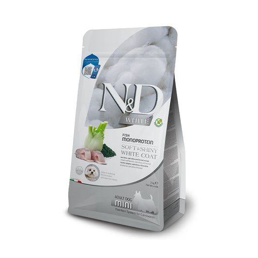 N&D White Dog Spigola, spirulina e finocchio Adult Mini - FARMINA - 64826537476474