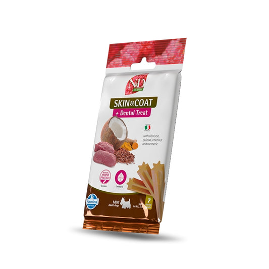 N&D Quinoa Dog Dental Treat Venison Adult Mini 60g - FARMINA - 64826527777146