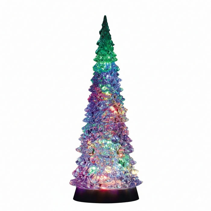 Albero cristallino multicolor per villaggio natalizio