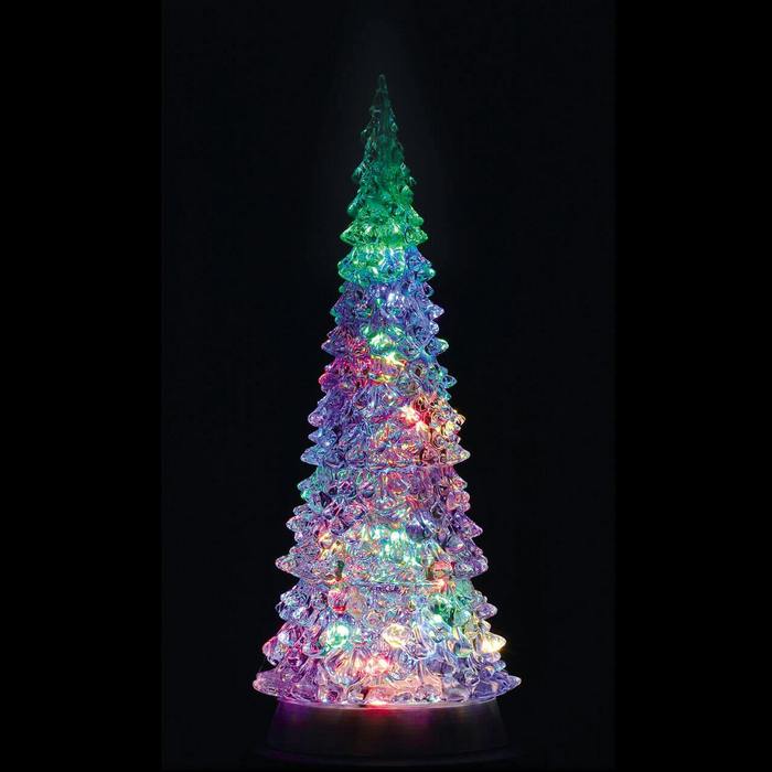 Albero cristallino multicolor per villaggio natalizio