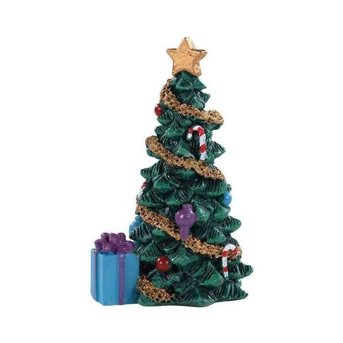 Albero di Natale con doni per villaggio natalizio