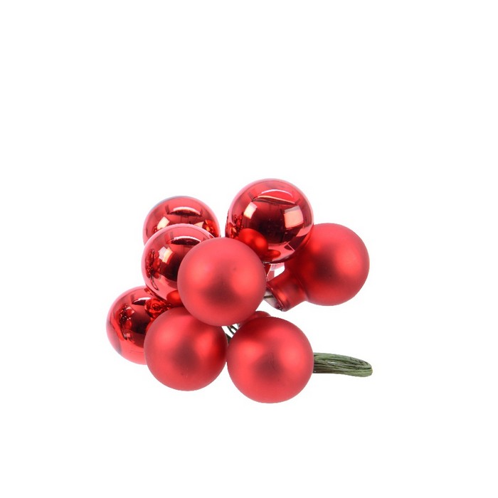 Grappolo di palline 2 cm lucide e opache per decorazione natalizia