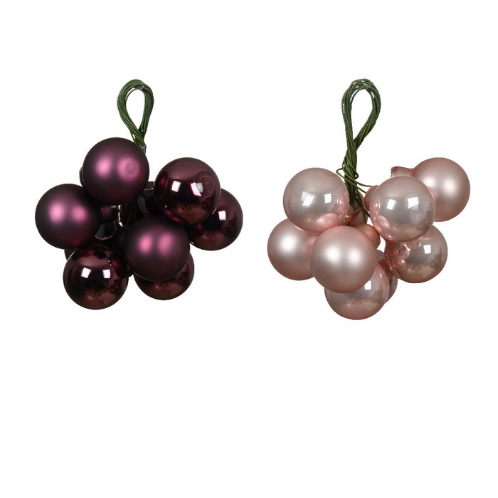 Grappolo di palline 2 cm lucide e opache per decorazione natalizia