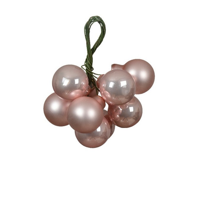 Grappolo di palline 2 cm lucide e opache per decorazione natalizia