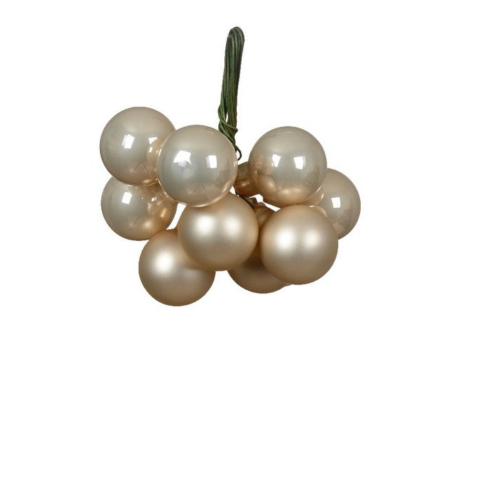Grappolo di palline 2 cm lucide e opache per decorazione natalizia