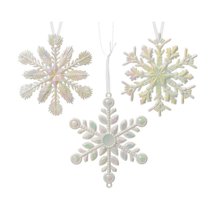 Fiocco di neve per decorazione natalizia in acrilico 10 cm