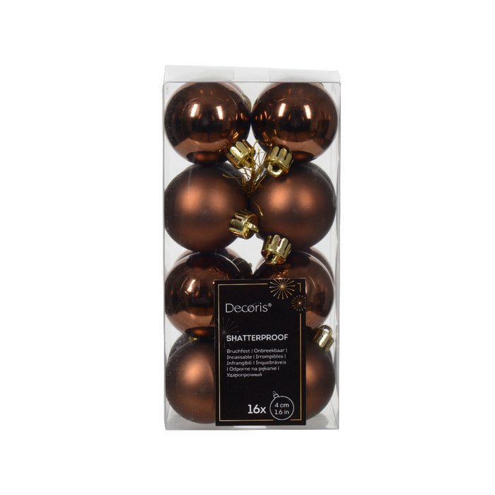 Set 16 palline di Natale in plastica 4 cm