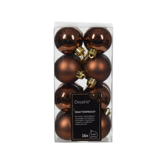 Set 16 palline di Natale in plastica 4 cm