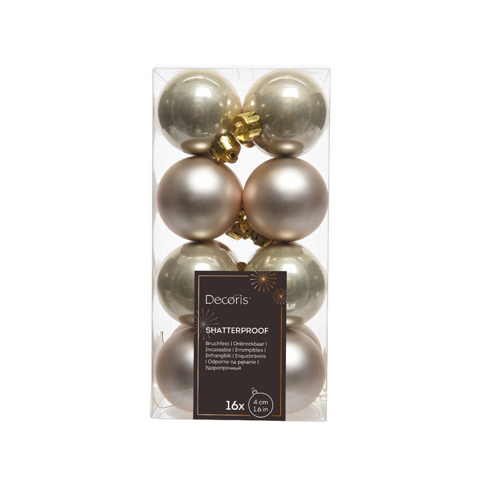 Set 16 palline di Natale in plastica 4 cm