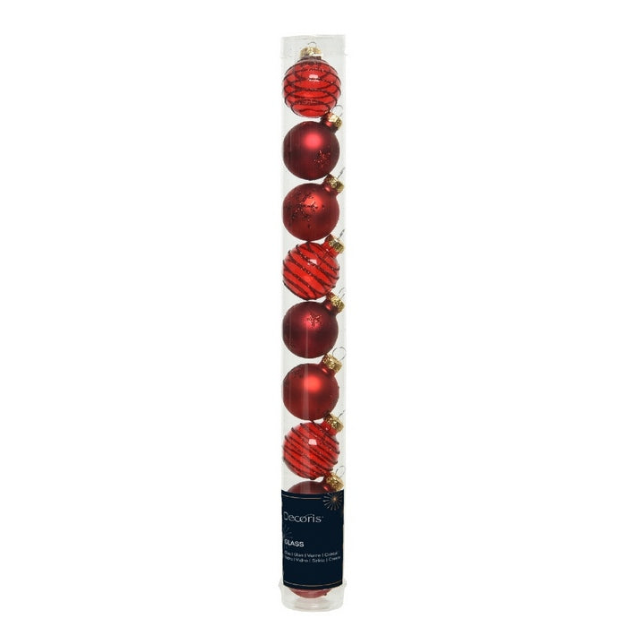 Set 9 palline di Natale in plastica 3 cm