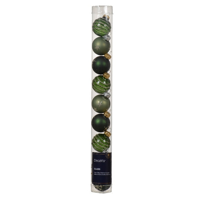 Set 9 palline di Natale in plastica 3 cm