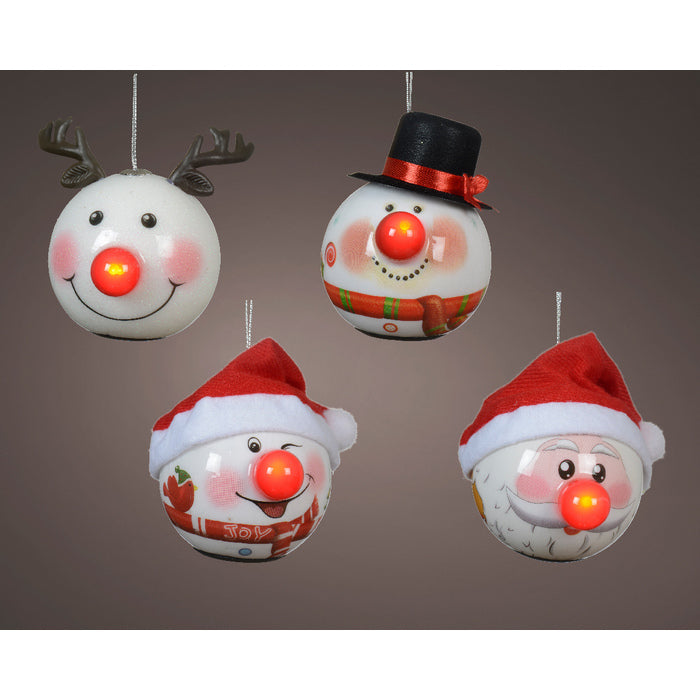 Palla di Natale luminosa con LED lampeggiante 8 cm