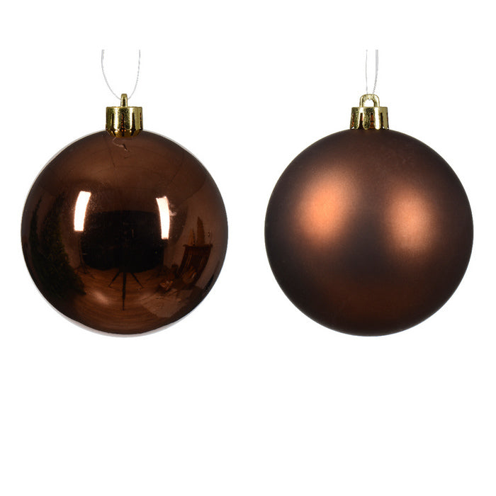 Set 6 palline di Natale in plastica 8 cm