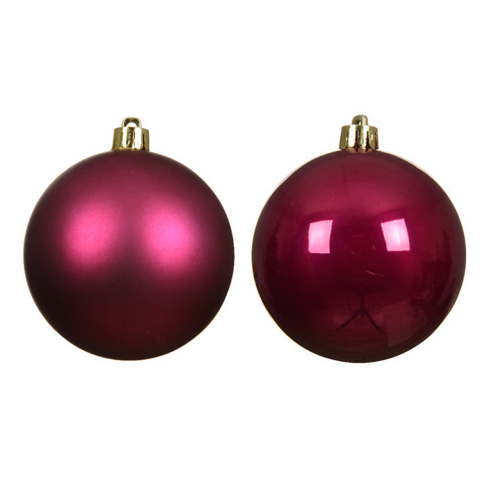 Set 6 palline di Natale in plastica 8 cm