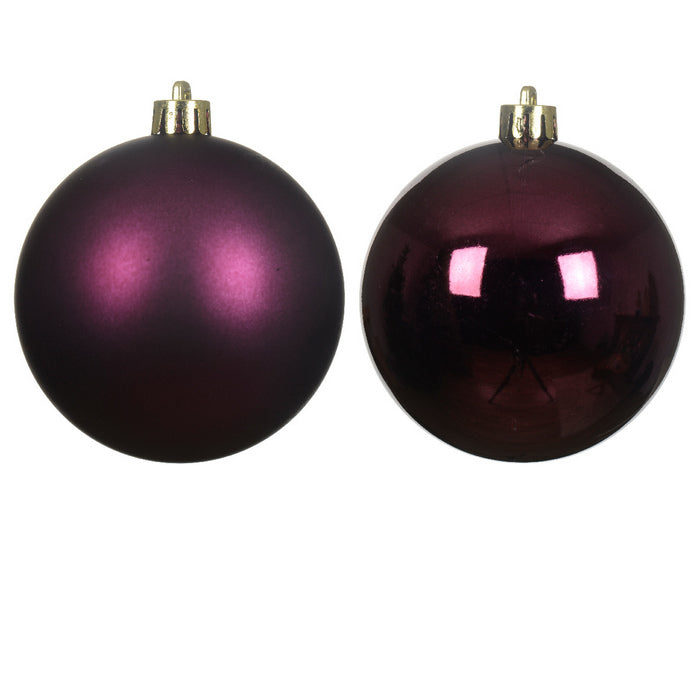 Set 6 palline di Natale in plastica 8 cm