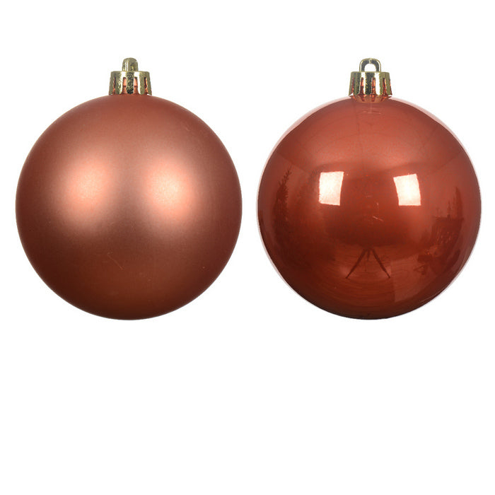 Set 6 palline di Natale in plastica 8 cm