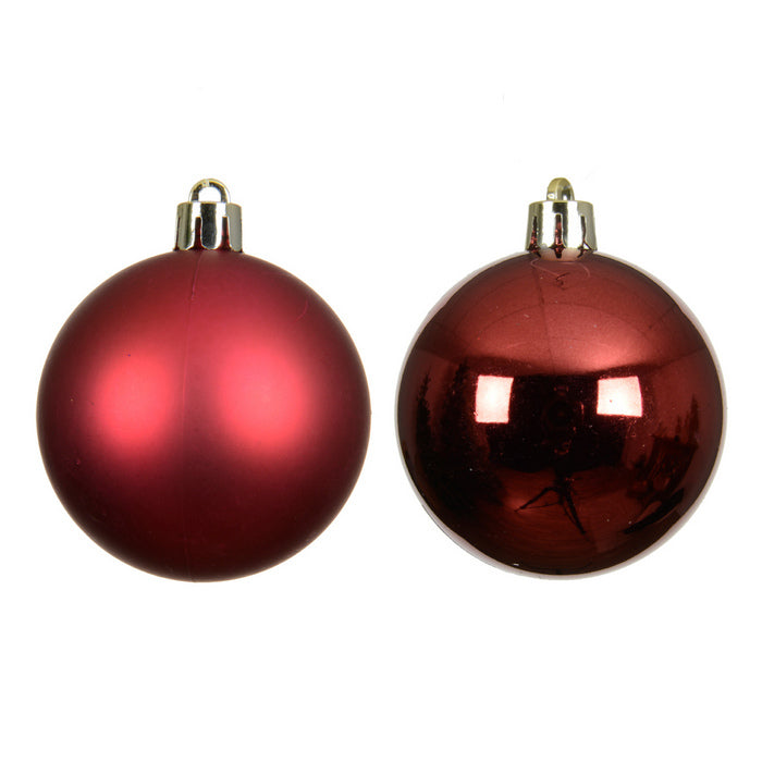 Set 12 palline di Natale in plastica 6 cm