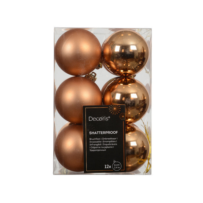 Set 12 palline di Natale in plastica 6 cm