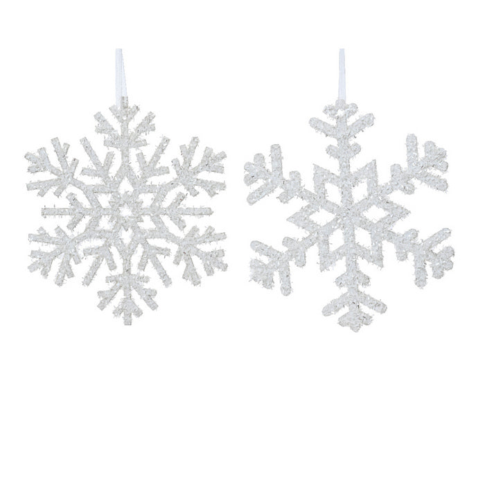 Fiocco di neve per decorazione natalizia bianco 30 cm