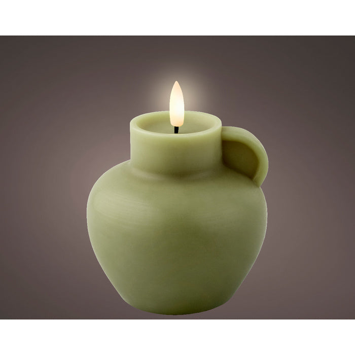 Candela in cera a forma di anfora con LED a batteria