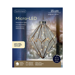 Decorazione natalizia da appendere, diamante con microled a batteria