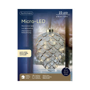 Pigna decorativa a batteria con LED per decorazione natalizia 21 cm
