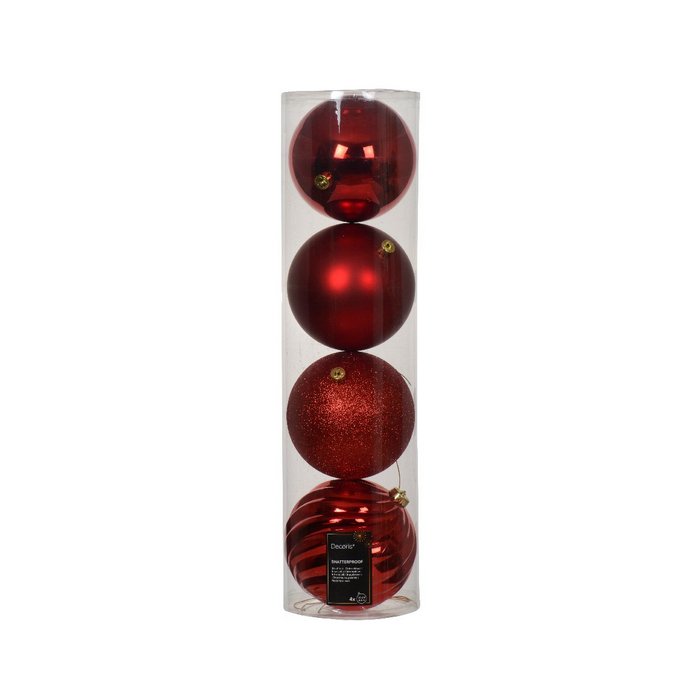 Set 4 palline natalizie decorative 14 cm