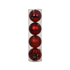 Set 4 palline natalizie decorative 14 cm