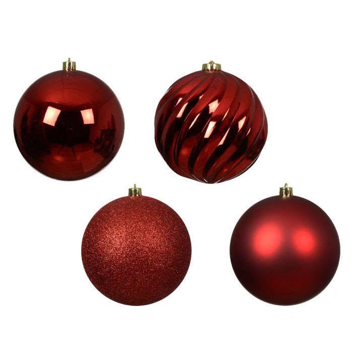 Set 4 palline natalizie decorative 14 cm