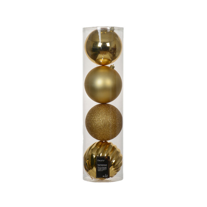 Set 4 palline natalizie decorative 14 cm