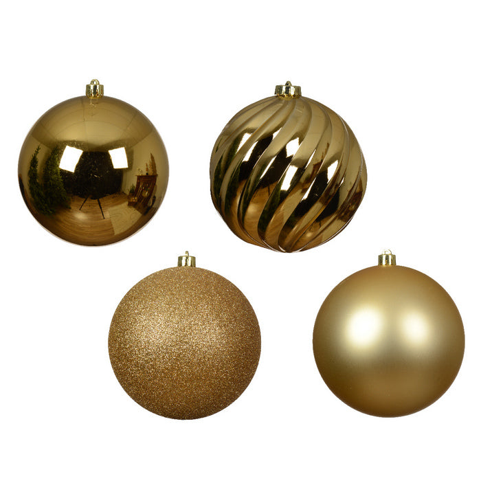 Set 4 palline natalizie decorative 14 cm