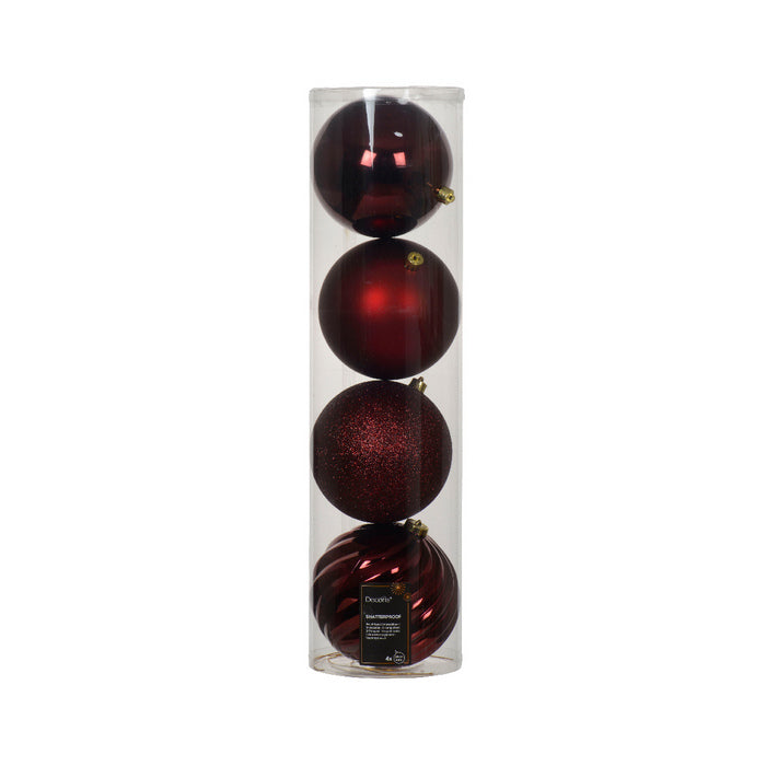 Set 4 palline natalizie decorative 14 cm