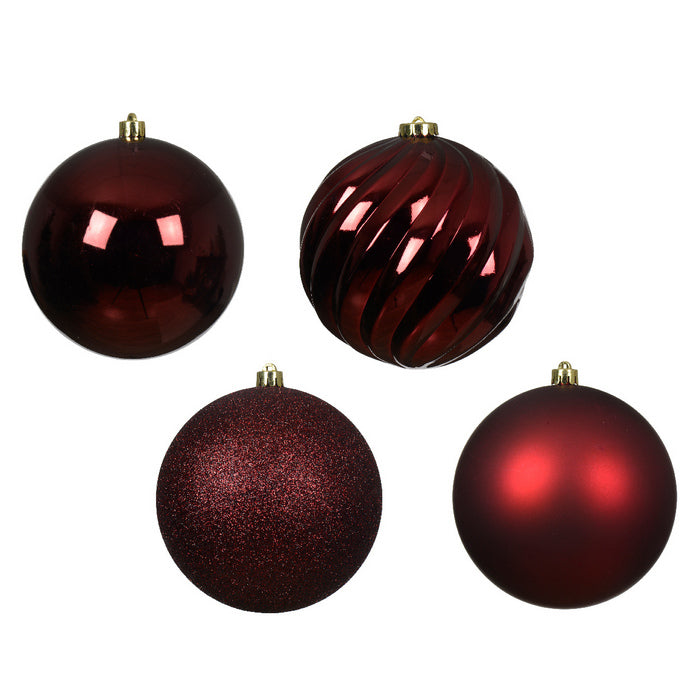 Set 4 palline natalizie decorative 14 cm