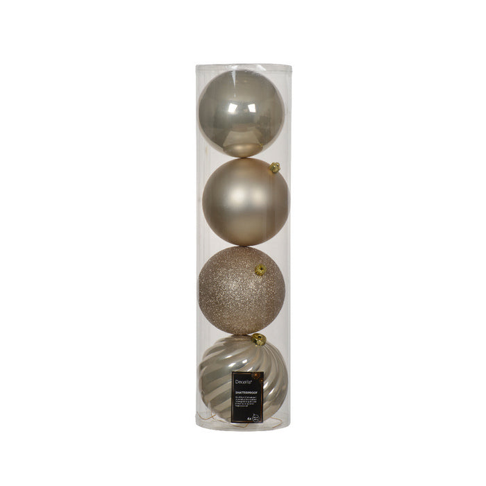 Set 4 palline natalizie decorative 14 cm