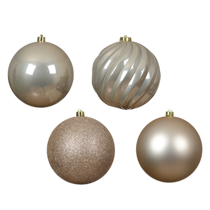 Set 4 palline natalizie decorative 14 cm