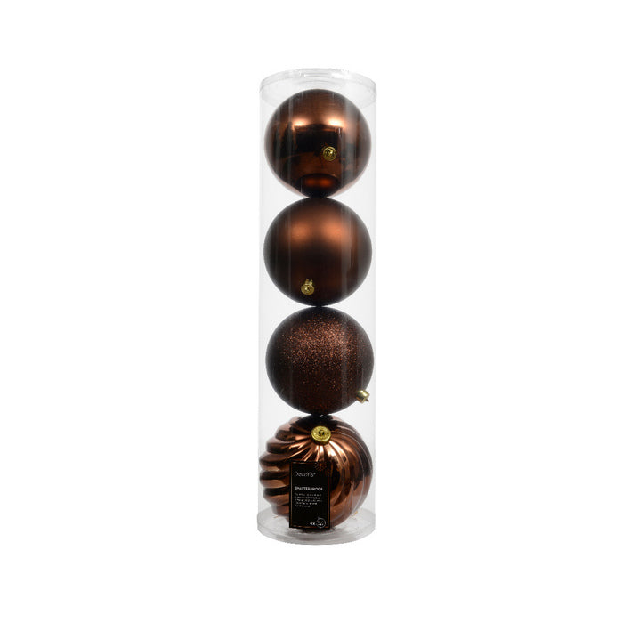 Set 4 palline natalizie decorative 14 cm