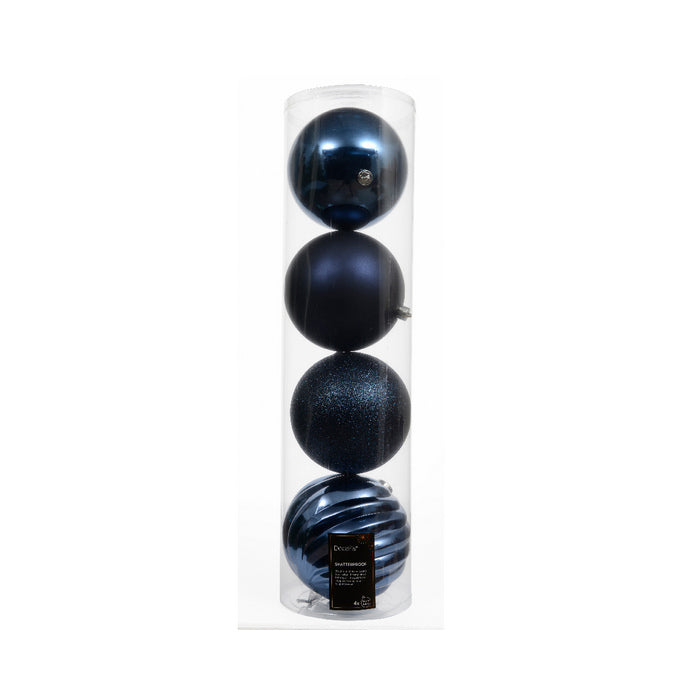 Set 4 palline natalizie decorative 14 cm