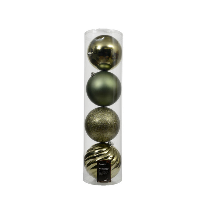 Set 4 palline natalizie decorative 14 cm
