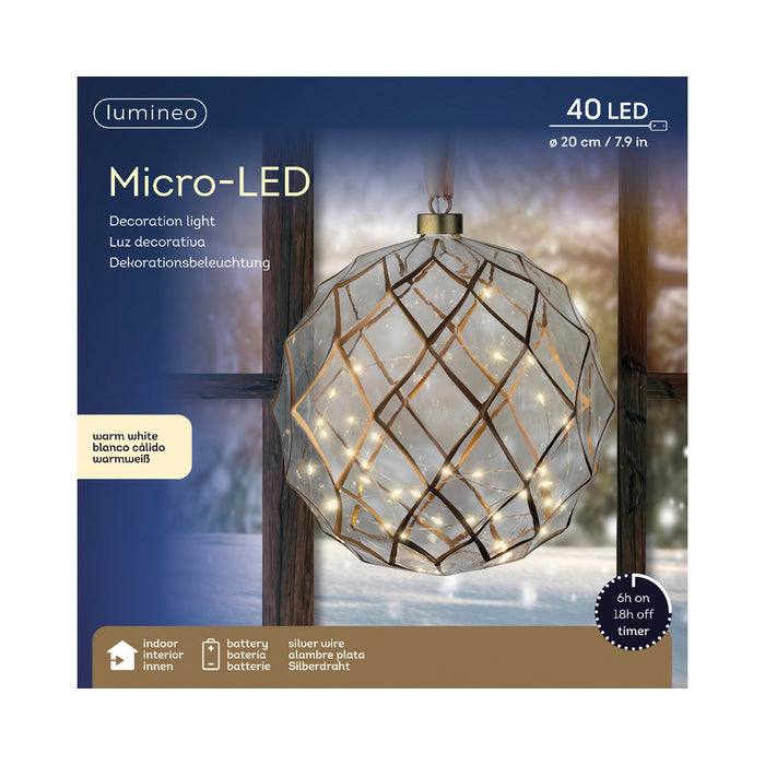 Sfera con micoLED per decorazione natalizia 20 cm
