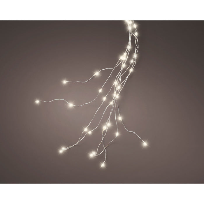 Luci a cascata per albero di Natale, 640 microled con cavo argento interno/esterno 190 cm