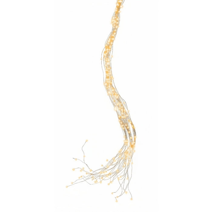 Luci a cascata per albero di Natale, 640 microled con cavo argento interno/esterno 190 cm